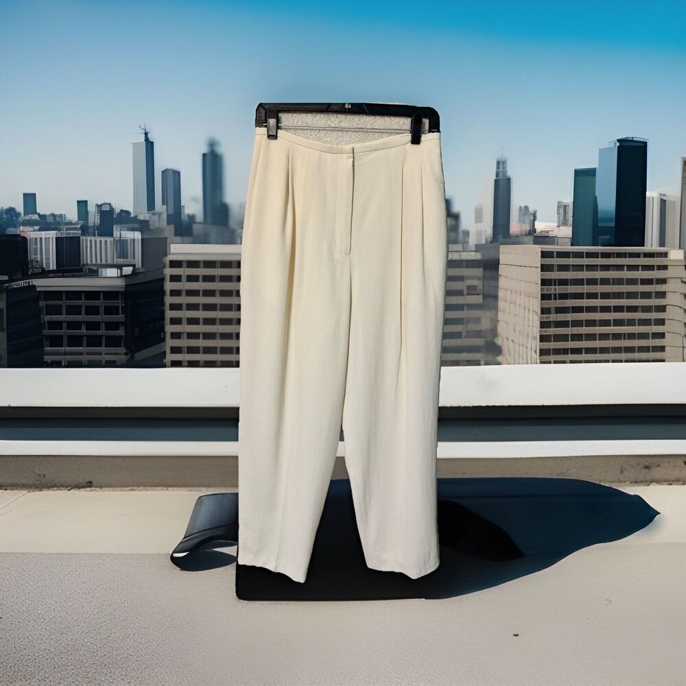 Lord & Taylor Ivory‎ Lined Relaxed Pants Women's SZ 12 Pleated Front Career